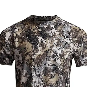 T-shirt de chasse pour homme avec imprimé camouflage intégral, coupe confortable et vêtement de terrain léger - Product Image 3