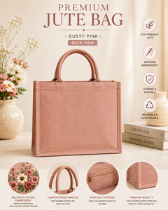 Premium for Jute Tote Bag Solid Embroidery 38x32x15cm Padded Handles Inner Zip Pocket Reinforced Base <b>Beach</b> Ready Canvas Lining - Product Image 6