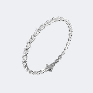 Pulsera de tenis con diamantes de corte pera de 6.20 CTW, oro de 14k, diamantes cultivados en laboratorio, color E-F, VVS2, engaste de tres puntas tipo cesta, joyería para mujer - Product Image 6