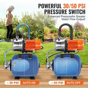 Bomba de Agua Automática para Riego de 1.6 HP, 1320 GPH, Tanque de Presión para Pozos Poco Profundos de 5 Galones, 30/50 P - Product Image 2
