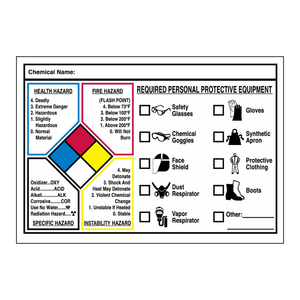 Etiquetas de Seguridad Brady Write-On NFPA, Duraderas, de PP Mate, Autoadhesivas, para Equipos Industriales Químicos - Product Image 2