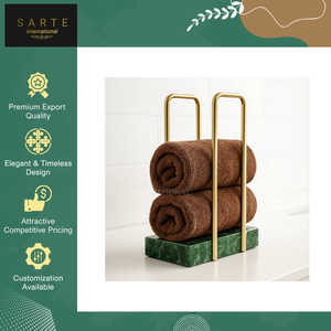 Latest Stock Arrival High Quality Eco-Friendly Luxury Bathroom Accessories Square Marble Base Gold Metal Towel Holder - Product Image 6