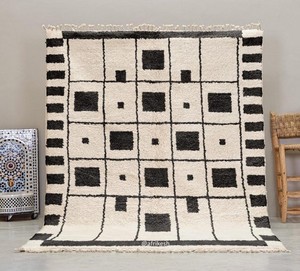 Alfombra marroquí de Beni Ourain para decoración del hogar, alfombras de lana Gabeh, alfombras bereberes marroquíes para decoración para sala de estar - Product Image 5