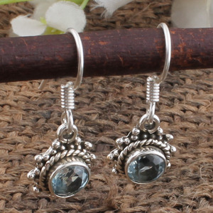 Pendientes de Topacio Azul Natural, Plata de Ley 925, Piedras Preciosas de Grado AAA, Joyería Fina para Mujer, Regalo de Aniversario, Venta al por Mayor - Product Image 3