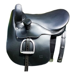 Selle de cheval anglaise personnalisée de qualité supérieure en cuir pur avec ensemble complet coussin de selle d'étrier de circonférence en gros - Product Image 5