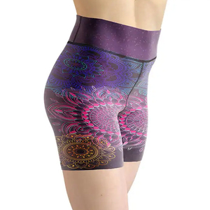 Shorts de yoga taille haute pour femmes, imprimé motif mandala, en spandex et polyester, extensible dans les quatre sens, taille élastique, pour entraînement et fitness - Product Image 6