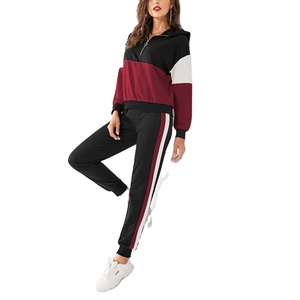 OEM Custom logo side strips <b>women</b> tracksuit <b>women's</b> sweatsuit jogging <b>fleece</b> suit <b>Joggers</b> Pants Sweat Track suit - Product Image 1