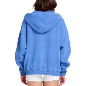 Women’s Oversized Zip Up Hoodie Acid Wash Heavyweight <b>Sweatshirt</b> <b>Vintage</b> Casual Hooded Jacket Fall Winter Fashion - Product Image 6