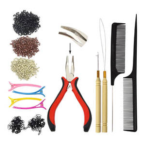 Kit Premium d'Installation et d'Entretien d'Extensions Capillaires : Pince à Micro-Anneaux, Outil de Sertissage Micro-Beads, Pince à Couper les Liens, Pinces à Cheveux - Product Image 1