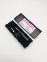 Ciseaux professionnels à ressorts noirs et dorés et pinces à épiler pour sourcils avec emballage personnalisé et pointe affûtée – Pinces à épiler de beauté
