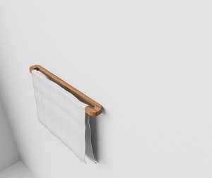 Porte-serviettes mural en bois massif écologique Orion Handicraft, fait main, pour une maison durable, une salle de bain et une décoration écoresponsables - Product Image 4
