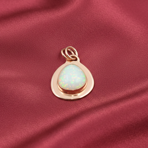 Pendentif en opale éthiopienne en argent sterling 925, forme de goutte, plaqué or rose et or jaune, bijoux bohèmes faits à la main, cadeau pour femmes - Product Image 4
