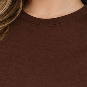 T-shirt à manches courtes pour femme, col rond, couleur unie, coton jersey, coupe classique, vêtements décontractés, toutes saisons - Product Image 4
