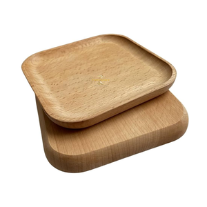 Plateau carré en bois écologique avec finition naturelle pour le service et la décoration de la maison - Product Image 6