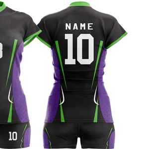 100% Polyester Digital Print Volleyball Uniforms Unisex Adult High Quality Custom Design Volleyball Training Wear Sets Uniforms - Product Image 3