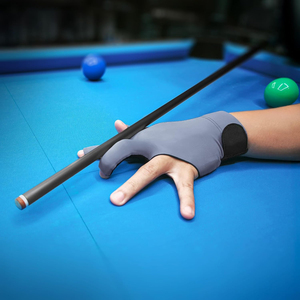 ถุงมือสนุกเกอร์สามนิ้ว สีดำ-น้ำเงิน ไนลอนกันลื่น สำหรับเกมบิลเลียด ระบายอากาศ แห้งเร็ว ใช้งานได้รวดเร็ว บริการ OEM - Product Image 6