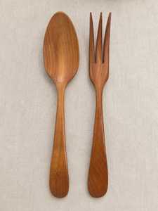 Ensemble de saladiers modernes en bois écologiques avec fourchette et cuillère pour les fêtes - Vaisselle de cuisine et décoration de table - Product Image 6