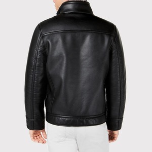 เสื้อแจ็คเก็ตหนังเทียมบุขนแกะสำหรับผู้ชาย - Product Image 2