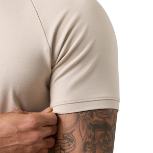 T-shirt de sport personnalisé pour homme, beige, surdimensionné, imprimé, en jersey, respirant, à séchage rapide, pour l'entraînement, la gym, la remise en forme - Product Image 5
