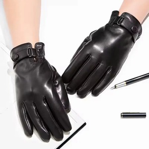 Nouveaux gants d'hiver en cuir véritable personnalisés pour femmes, gants de conduite et de cyclisme en cuir de vachette et peau de mouton, compatibles écran tactile, unisexe - Product Image 1