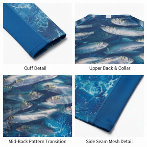 Chemise de pêche personnalisée OEM 100% polyester à manches longues, sublimation, séchage rapide, respirante, légère, vêtements d'extérieur, prix bas - Product Image 3
