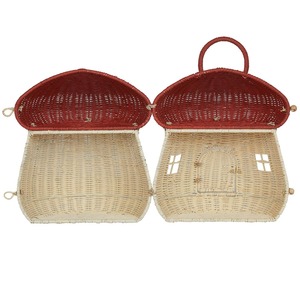 ตะกร้าใส่เห็ดสีแดงแบบเปิดครึ่ง ตะกร้าเก็บของทำมือ ขายส่ง เป็นมิตรกับสิ่งแวดล้อม ผลิตในเวียดนาม พร้อมส่ง - Product Image 2