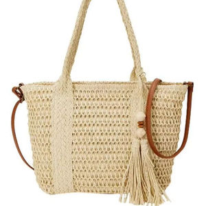 Celebrate effortless warmth with this striking Natural yarn bag designed for trendsetters who love detailed <b>beach</b> <b>accessories</b> - Product Image 2