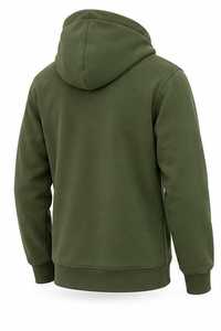 Men's Solid Olive Green <b>Hooded</b> Sweatshirt Regular Fit Cotton <b>Fleece</b> Casual Pullover with Front Pocket Winter Wear - Product Image 6