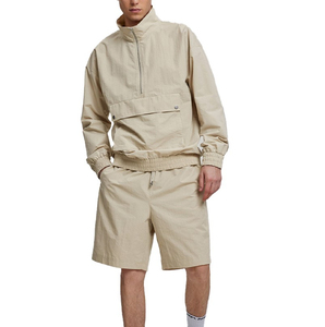 Survêtement coupe-vent deux pièces OEM pour homme, personnalisé, imprimé color block, respirant, écologique, avec fermeture éclair réfléchissante, 100 % coton - Product Image 1
