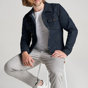 Veste en jean pour homme - Design streetwear moderne et décontracté, coupe-vent, écologique, séchage rapide, coupe confortable, option logo sur le devant, hiver - Product Image 3
