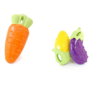 Jouet à mâcher pour chien Yommy Tpr en forme de légumes, 14,5 cm, carotte, maïs, aubergine - Product Image 2