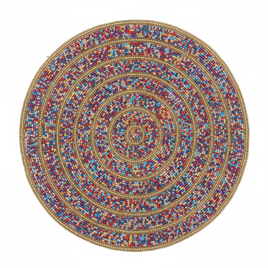 Embroidery Glass Seed Beadwork <b>Rounded</b> Bohemian Table <b>Mat</b> For Festive Home Wedding Dining Coffee Placemat Luxurious Home Decor - Product Image 6