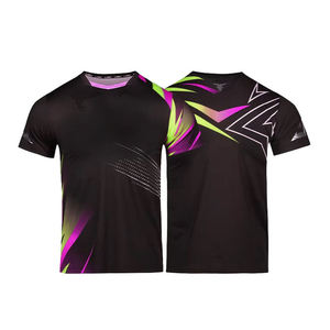 Loki Wholesale R6 Quick-dry Breathable Table Tennis <b>Badminton</b> Jersey Summer Short Sleeve Gym Unisex V-neck Spandex Mesh - Product Image 2