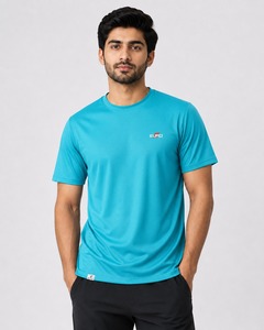 T-shirt à manches courtes pour homme Euro, séchage rapide, coupe ample, col rond, imprimé lettres, vêtement décontracté, 100% coton et élasthanne, sportif - Product Image 1