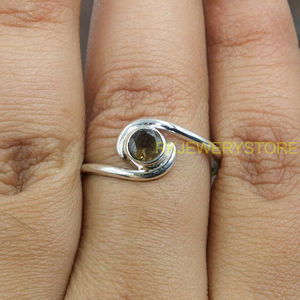 Smoky <b>Quartz</b> <b>Ring</b> 925 Sterling Silver <b>Ring</b> Wedding Engagement <b>Rings</b> for Women Smoky <b>Quartz</b> Jewelry Christmas Birthday Gift - Product Image 3