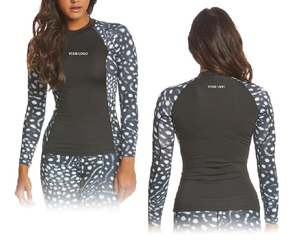 Women's Long Sleeve MMA <b>Rash</b> <b>Guard</b> <b>BJJ</b> Wear Eco-Friendly Quick Dry Plus Size for Swimming and Outdoor Activities - Product Image 6