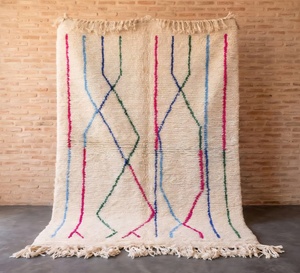 Tapis berbère avec nœud à la main, Style marocain, en laine d'agneau véritable, exclusif - Product Image 6