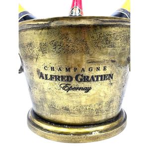 Bac à boissons en aluminium style vintage pour refroidir le champagne, avec poignées en anneau, seau à glace fait main, grande capacité - Product Image 6