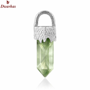 Elegant custom modern <b>solid</b> 925 sterling <b>silver</b> amazonite gemstone texture pencil pendant for <b>necklace</b> ready stock - Product Image 2