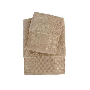 Ensemble de serviettes en coton rose rectangulaires à motif géométrique jacquard, douces pour la peau, pour usage domestique - Product Image 3