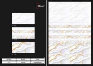 Azulejos de Pared de Cerámica Modernos de Alto Brillo, 30X60CM, Superficie Decorativa para Proyectos de Diseño de Paredes Interiores de Baños y Cocinas - Product Image 4