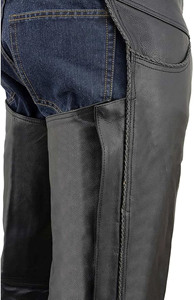 Samroz Sports – Chaps de moto en cuir premium pour homme – Entièrement doublés, poche à monnaie, logo personnalisable, couleur au choix, position avant, toutes saisons - Product Image 3