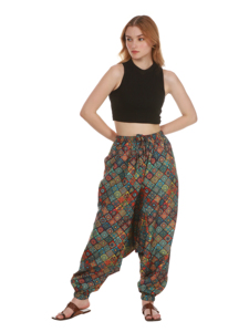 Femmes 100% Coton Harem Joggers Écologique Doux Respirant Lâche Toile Numérique Imprimé Confortable Pantalon Décontracté pour L'hiver - Product Image 4