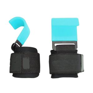 Crochets de musculation en acier bleu massif avec sangles rembourrées en néoprène haute densité, antidérapants et réglables pour le fitness - Product Image 2