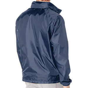 Veste coupe-vent bleu marine pour homme avec fermeture éclair, col montant, style décontracté, coupe régulière, pour le printemps, logo personnalisé - Product Image 6