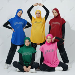 Robe de sport ample pour femmes musulmanes modestes, tunique longue de sport, hijab, tissu léger, gym, fitness, yoga, style de vie actif, UPF50+ - Product Image 5