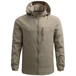 Veste coupe-vent softshell pour homme personnalisée 2024, de haute qualité, imperméable, en toile, col montant, fermeture éclair, capuche, écologique - Product Image 2