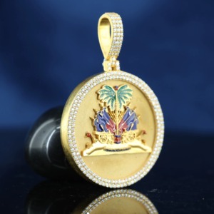 Colgante de Lujo Chapado en Plata de Ley con Moissanita, Diseño de Palmera, Engaste de Bisel, Temática Cristiana, Amuletos, Joyería de Estilo Religioso - Product Image 3