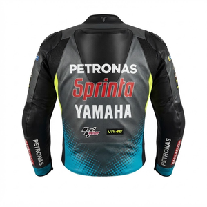 Chaqueta de Motociclismo para Hombre, Marca Ramaha, de Cuero Vacuno Genuino, con Protección de Nivel 2 CE y Soporte para la Espalda - Product Image 2