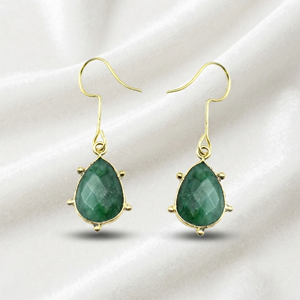 Wire Wrapped Citrine Quartz Pear Shape <b>Earrings</b> Gold Plated Brass Minimalist Women's Gift Jewelry - Product Image 5